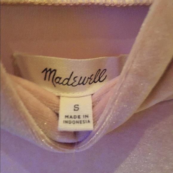 **SOLD**Madewell Mock Neck Velvet Beige Top - Picture 6 of 7